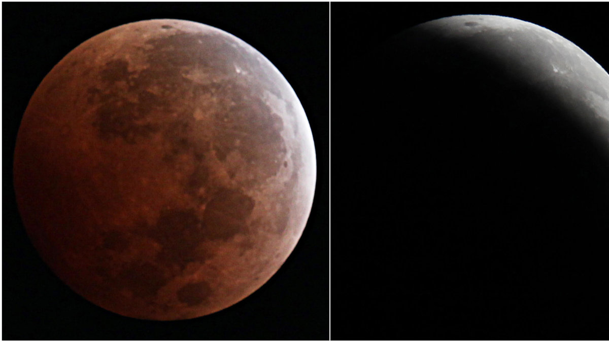 Månen blir röd innan det blir en solförmörkelse. 